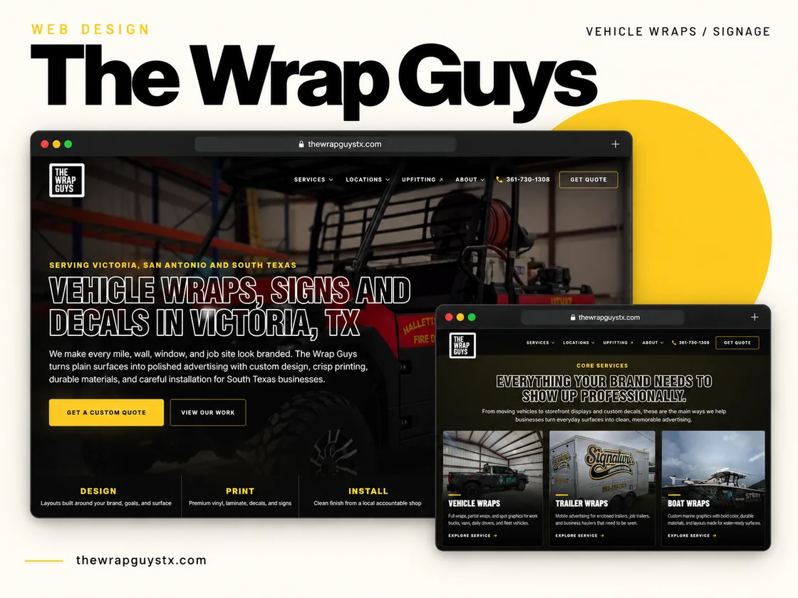The Wrap Guys vehicle wrap and signage website design