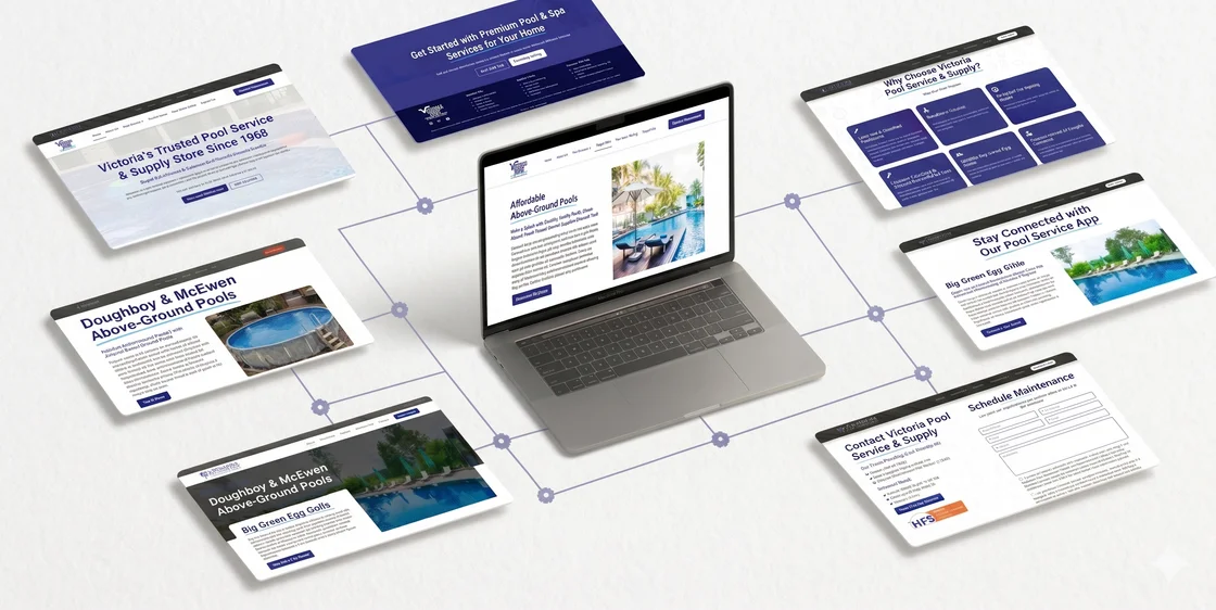 Victoria Pool Service and Supply responsive website redesign