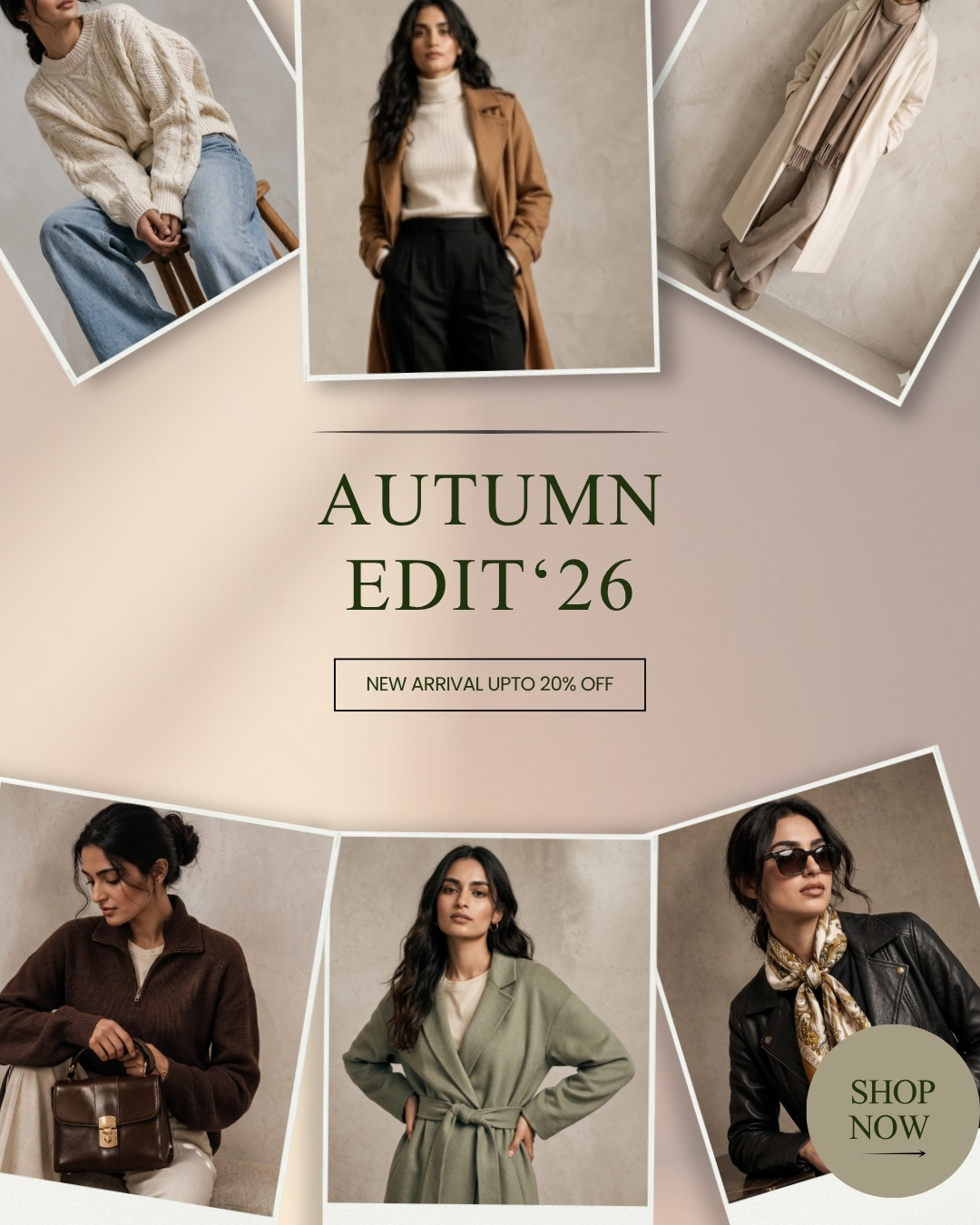 Autumn Edit '26 fashion campaign collage