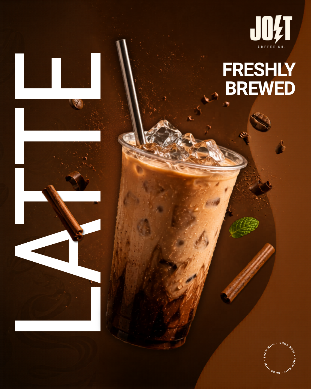 Jolt Coffee Latte creative poster