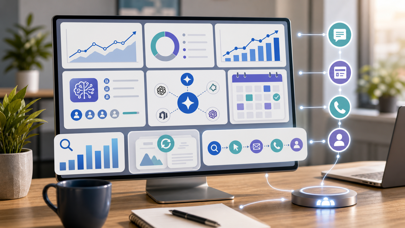 AI SEO reporting workflow for Pakistan businesses with citation tracking content refresh calendar search visibility charts and conversion signals